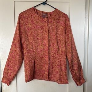 Vintage Worthington size 12 pink and gold blouse